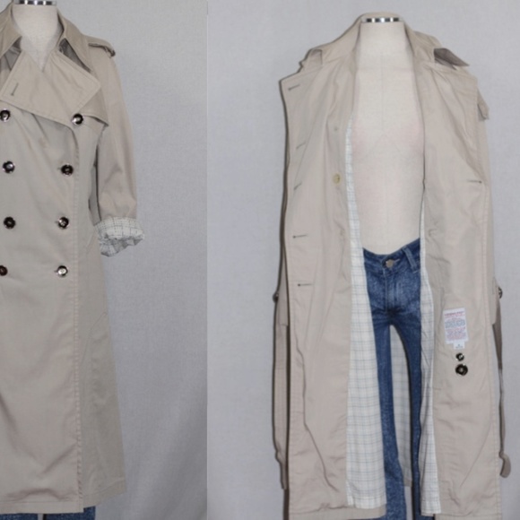 London Fog beige Double Breasted Trench Coat - Picture 14 of 15